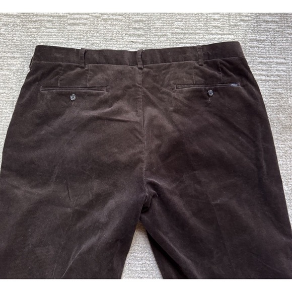 POLO RALPH LAUREN CLASSIC FIT BROWN FLAT FRONT CORDUROY CHINO PANTS MENS 38x30 - Picture 8 of 11